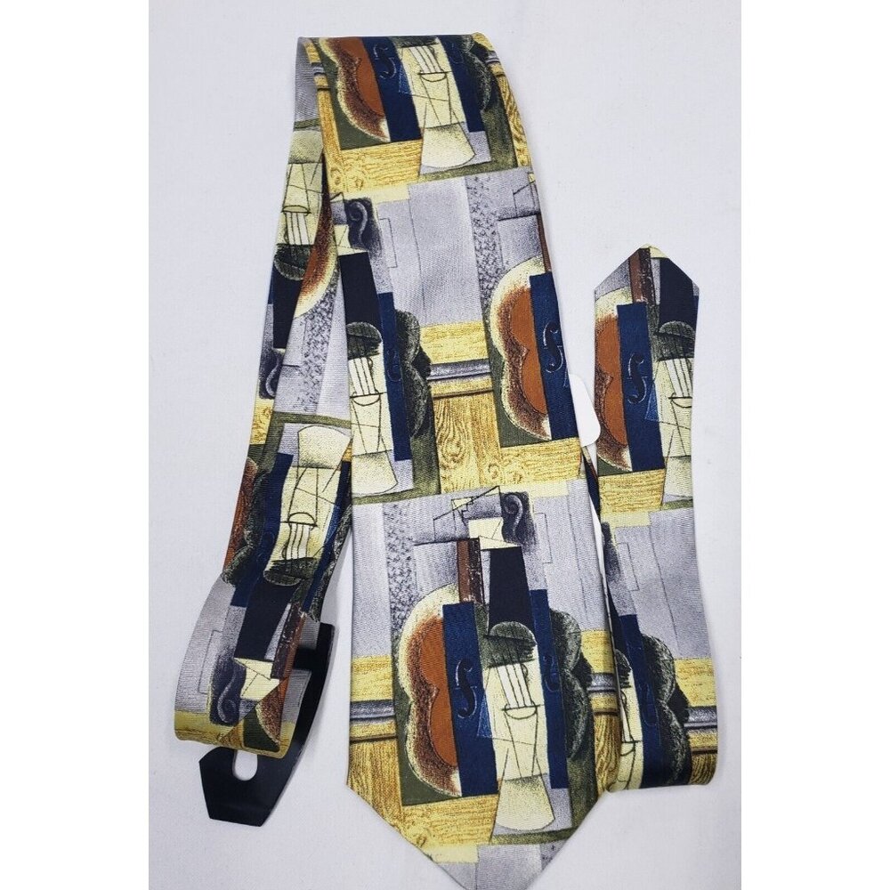 Violin Hanging on a Wall Picasso Collection Necktie 100% Silk Vintage 1995 New